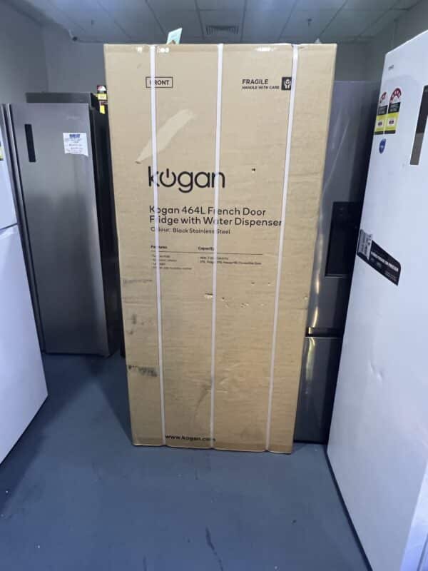BRAND NEW Kogan 464L French Door Fridge with Water Dispenser (Black Stainless Steel) FOR $799