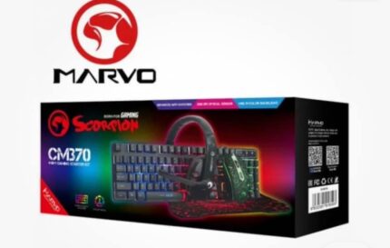 Marvo CM370 RGB LED Backlit Gaming Keyboard Mouse Headset Pad Bundle Gift Pack for $45